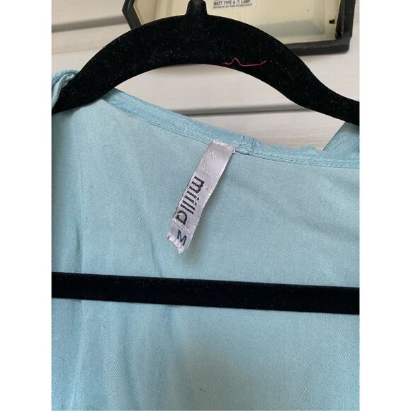 Milla Linen Cotton Open Hooded Light Blue Jacket, Size Medium - Picture 2 of 6